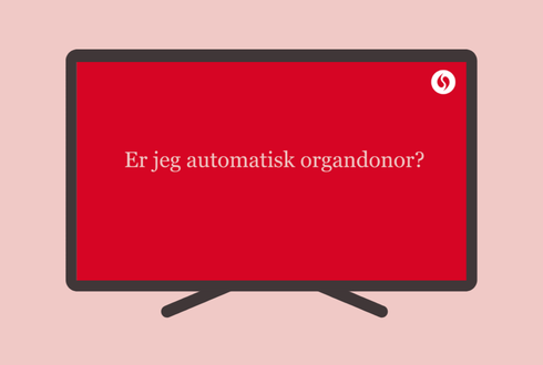 Informationsskærm med oplsyning om organdonation 