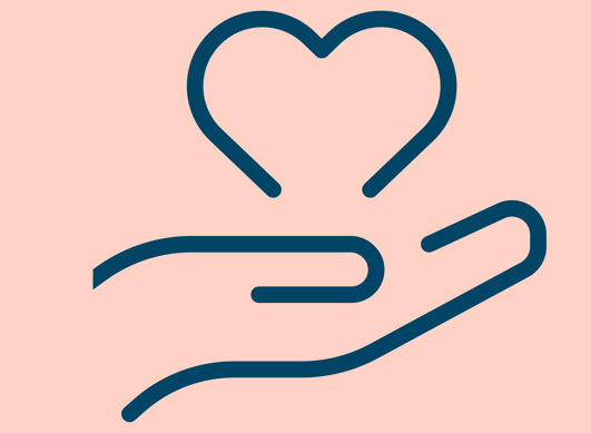 ikon af hånd med hjerte