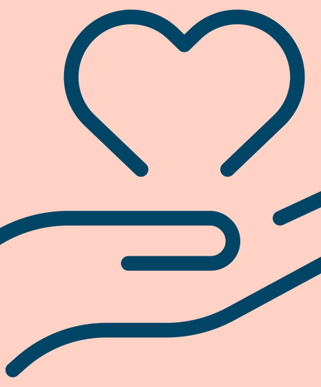 ikon af hånd med et hjerte