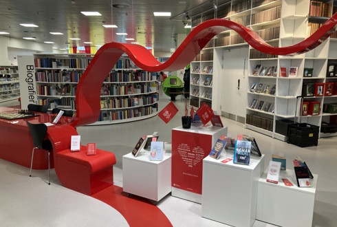 Udstilling om organdonation på et bibliotek